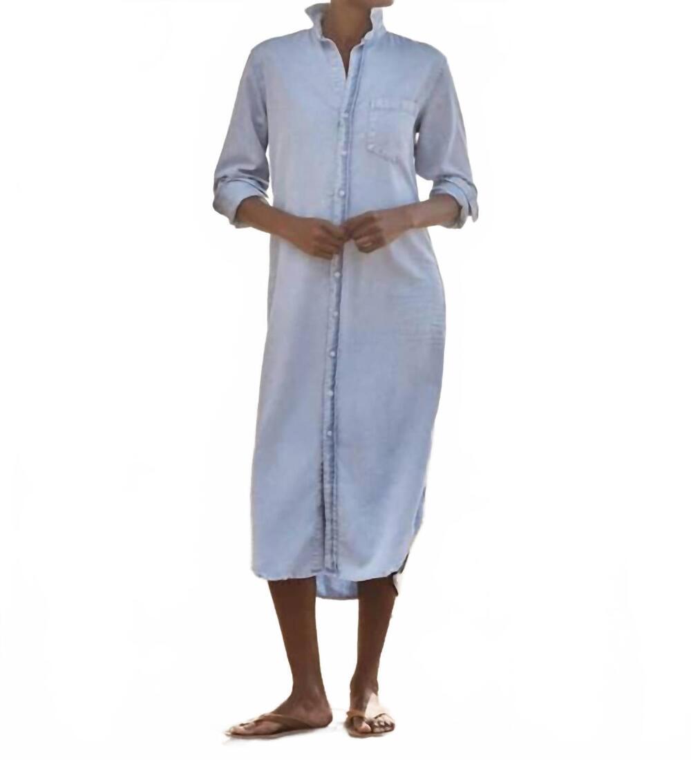 NEW FRANK & EILEEN rory maxi shirtdress in light blue
